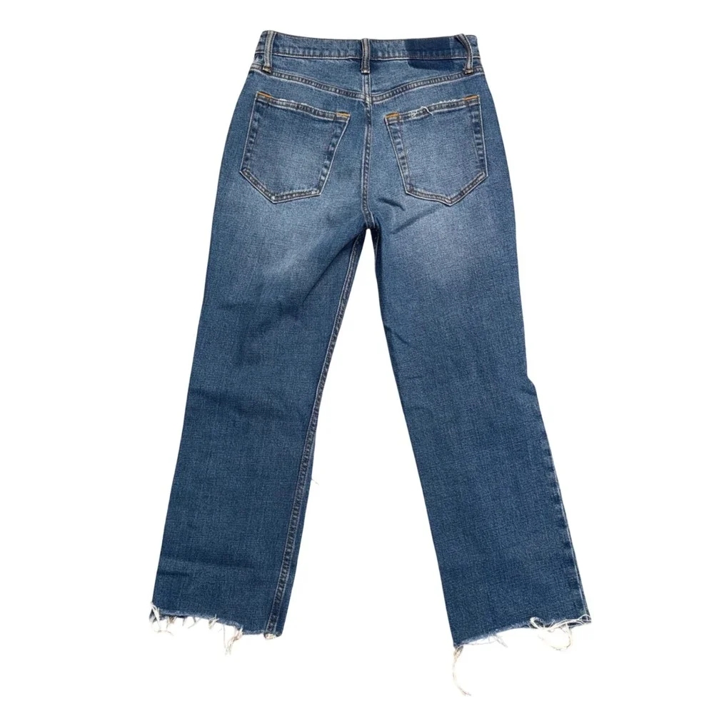 Abercrombie & Fitch Ankle Straight Jeans Womens 26 2S Blue Excellent Distressed